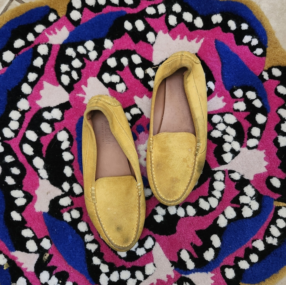 M. Gemi Yellow Suede Loafers 38.5